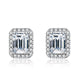 1 Carat tw Emerald Cut Halo Moissanite Stud Earrings