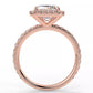 2.4 Carat Emerald Cut Moissanite Solitaire Halo Ring