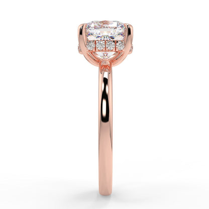 1.5 Carat Round Cut Moissanite Hidden Halo Ring