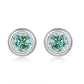 2 Carat tw Round Cut Moissanite Bezel Studs in Silver