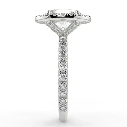 2 Carat Oval Cut Moissanite Ring with Halo