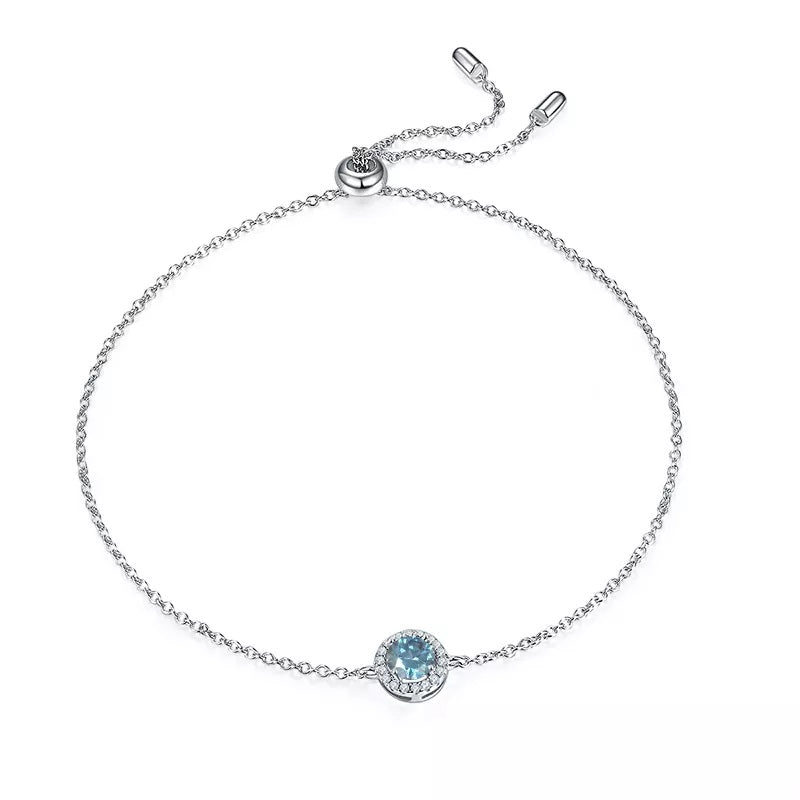 0.5 Carat Round Moissanite Halo Bracelet