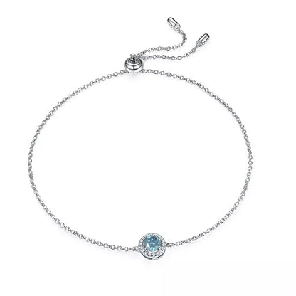 0.5 Carat Round Moissanite Halo Bracelet