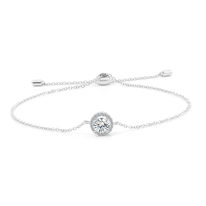 0.5 Carat Round Cut Moissanite Chain Bracelet