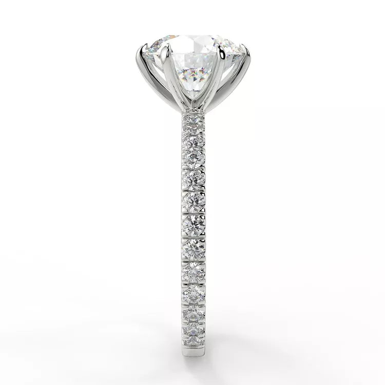 3 Carat Round Cut Moissanite Solitaire Ring