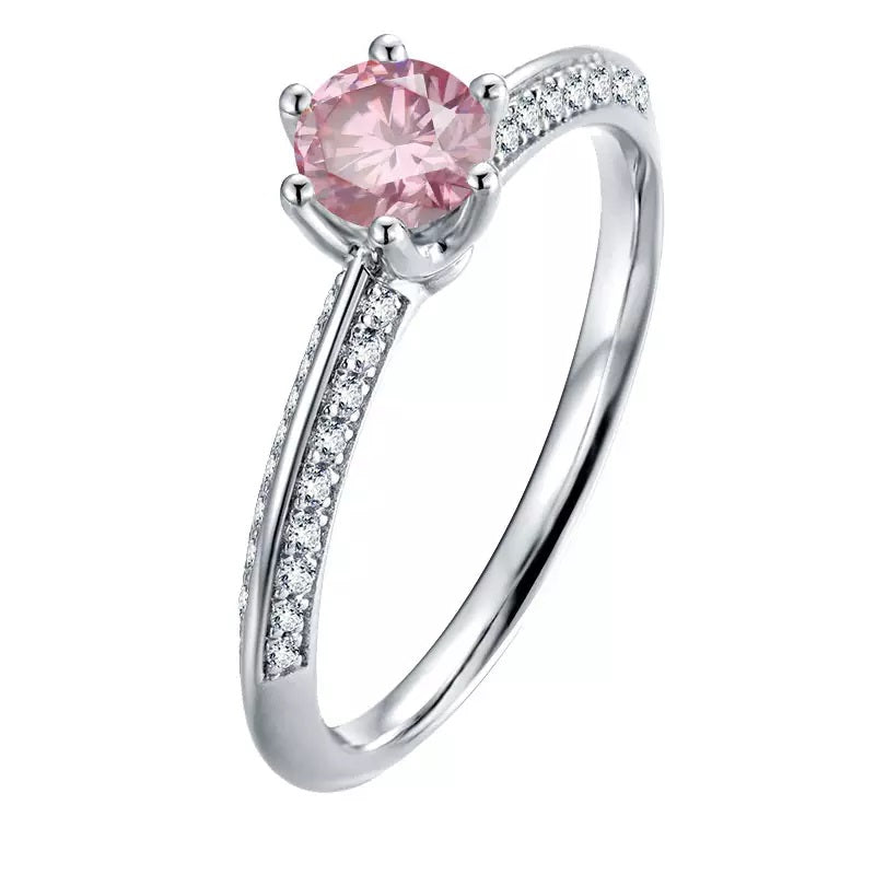 0.5 Carat Round Coloured Moissanite Ring
