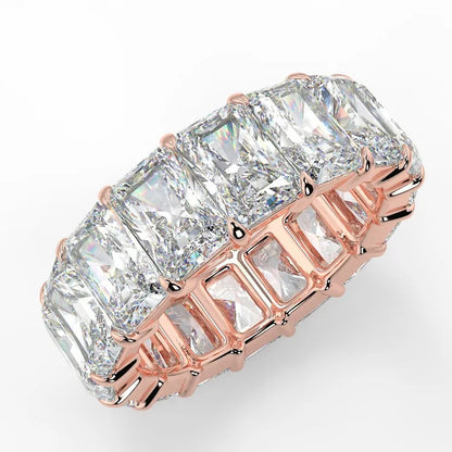 Radiant Cut Moissanite Eternity Band