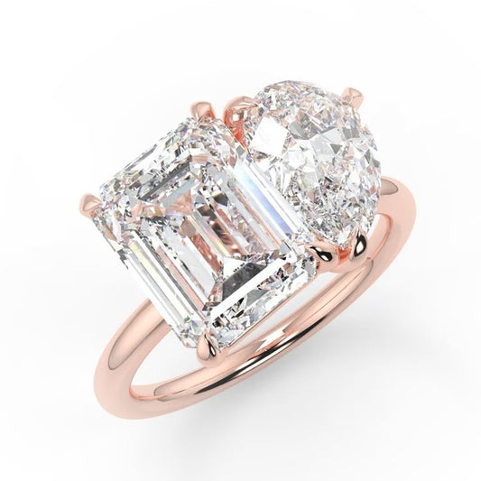 3.3 carat tw Pear & Emerald Moissanite Ring