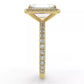 2.4 Carat Emerald Cut Moissanite Solitaire Halo Ring