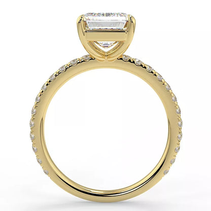 2.4 Carat Emerald Cut Moissanite Solitaire Ring