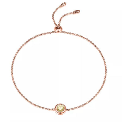 0.5 Carat Round Moissanite Bezel Bracelet in Rose Gold