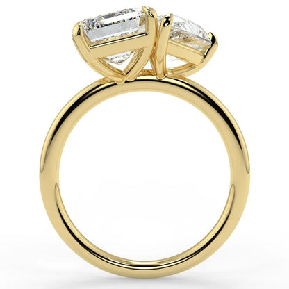 2.88 carat tw Pear & Emerald Moissanite Ring