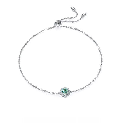 0.5 Carat Round Moissanite Halo Bracelet
