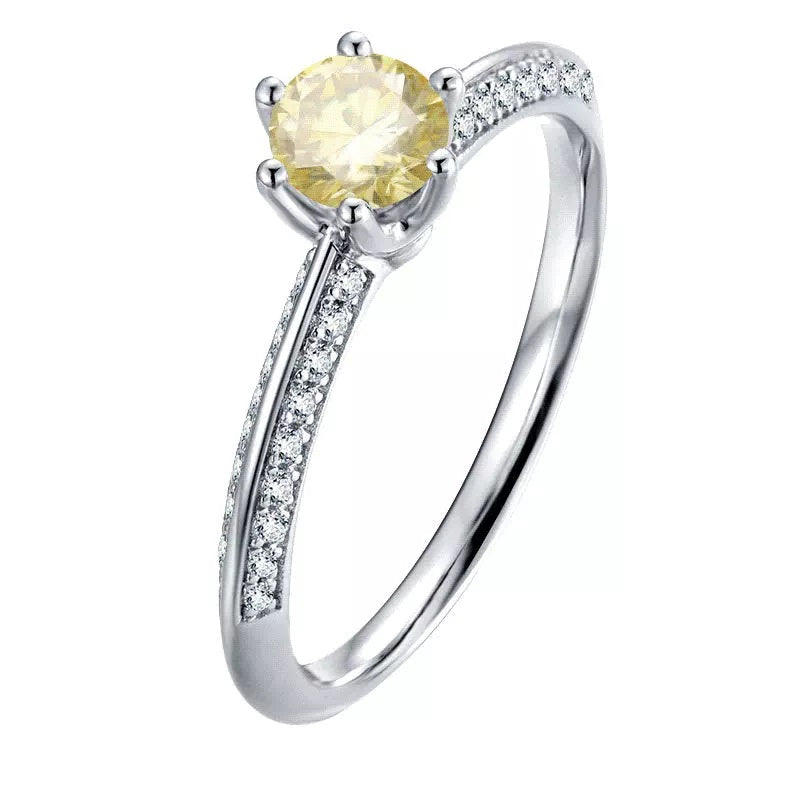 0.5 Carat Round Coloured Moissanite Ring