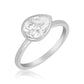 2 Carat Pear Cut East West Moissanite Ring