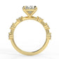2.5 Oval Cut Moissanite Accent Band Ring