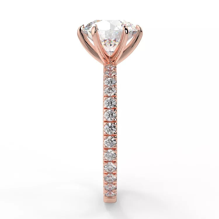 3 Carat Round Cut Moissanite Solitaire Ring