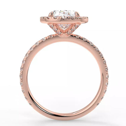 2 Carat Oval Cut Moissanite Ring with Halo