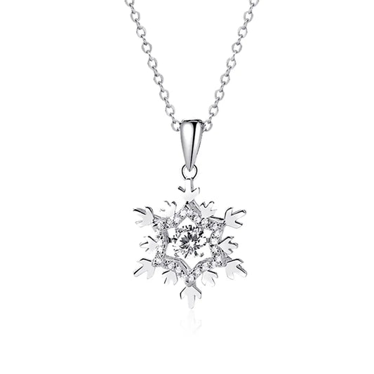 Dancing Moissanite in Snowflake Pendant