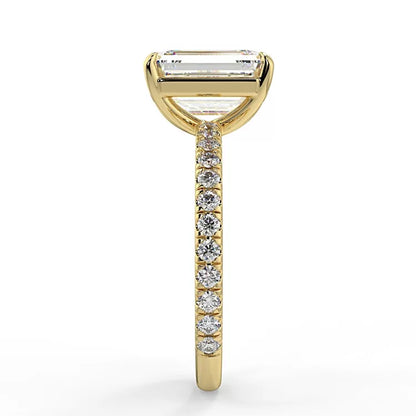 2.4 Carat Emerald Cut Moissanite Solitaire Ring