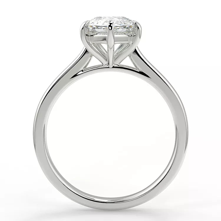 3 Carat Pear Cut Moissanite Solitaire Ring