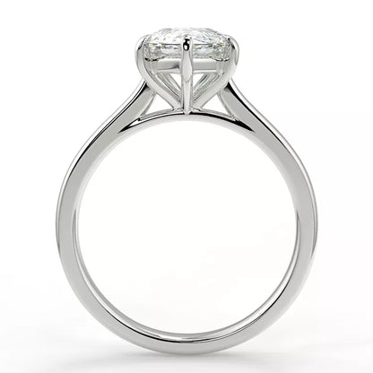 3 Carat Pear Cut Moissanite Solitaire Ring