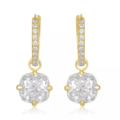 Cushion Cut Drop Hoops