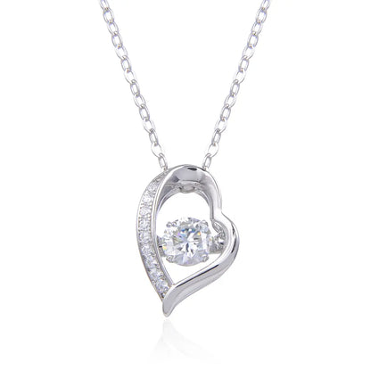 Dancing Moissanite in Heart Pendant