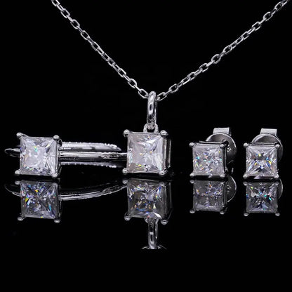 1 Carat tw Princess Cut Moissanite Stud Earrings