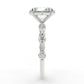 2.5 Oval Cut Moissanite Accent Band Ring
