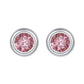 2 Carat tw Round Cut Moissanite Bezel Studs in Silver