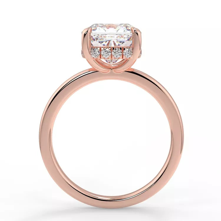 1.5 Carat Round Cut Moissanite Hidden Halo Ring