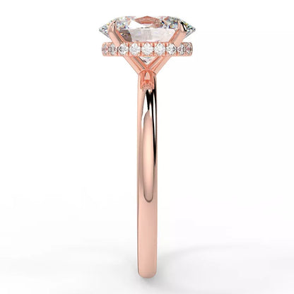 3.74 Carat Oval Cut Crushed Ice Moissanite Solitaire Ring