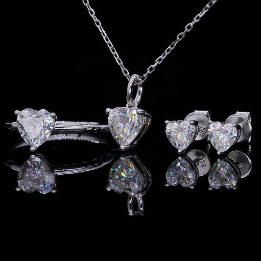 1 Carat Heart Cut Moissanite Necklace