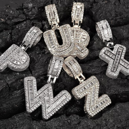 Baguette Initials Pendant