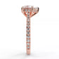 2  Carat Pear Cut Moissanite Solitaire Ring with Pave Band