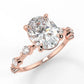2.5 Oval Cut Moissanite Accent Band Ring