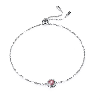 0.5 Carat Round Moissanite Halo Bracelet