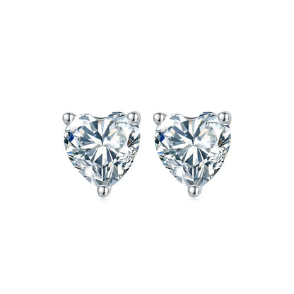 1 Carat tw Heart Cut Moissanite Stud Earrings