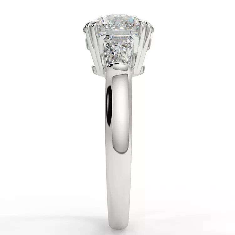 3 Carat tw Round Cut Moissanite Trilogy Ring