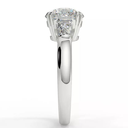 3 Carat tw Round Cut Moissanite Trilogy Ring
