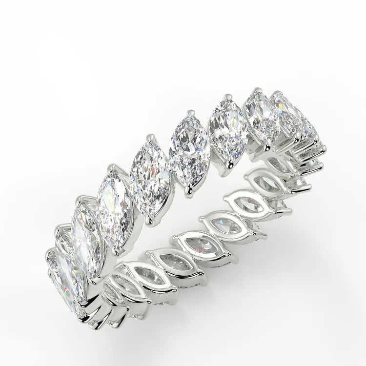 Marquise Cut Moissanite Eternity Band