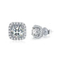 1ct tw Moissanite Square Halo Stud Earrings