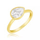 2 Carat Pear Cut East West Moissanite Ring