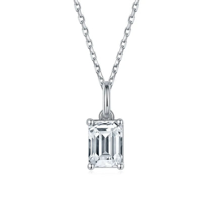 Emerald Cut Moissanite Necklace