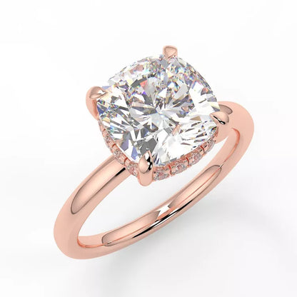 1.5 Carat Round Cut Moissanite Hidden Halo Ring