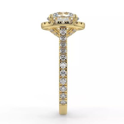 1.6 Carat Round Cut Moissanite Halo Ring