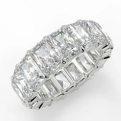 Radiant Cut Moissanite Eternity Band