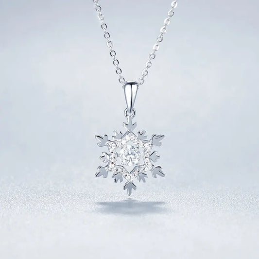 Dancing Moissanite in Snowflake Pendant