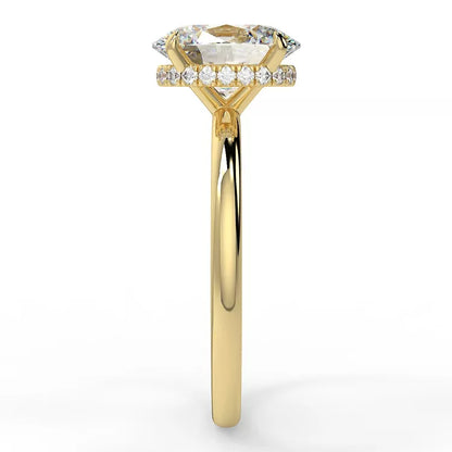 3.74 Carat Oval Cut Crushed Ice Moissanite Solitaire Ring